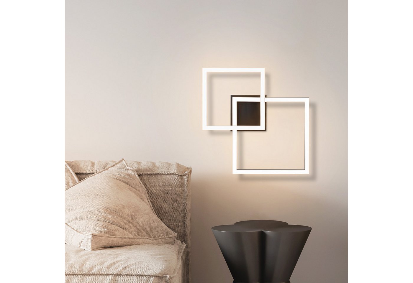 ZMH LED Deckenleuchte Wohnzimmer - Quadratisch Schwarz Eckig 3000K/4000K Deckenlampe Flur, LED fest integriert, Warmweiß – Bild 2 von 5