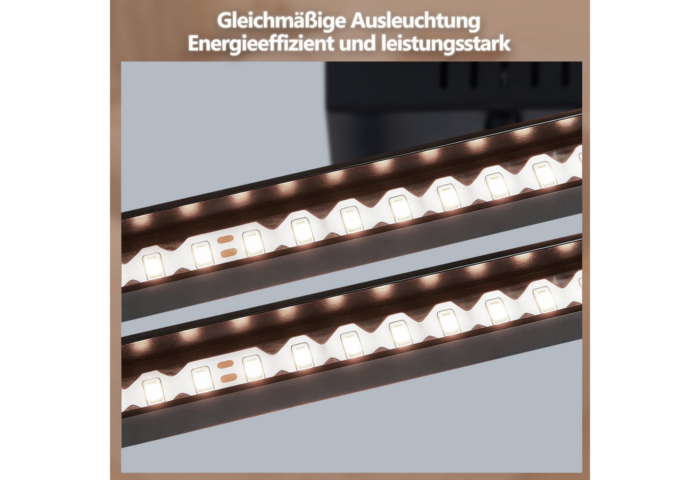 ZMH LED Deckenleuchte Wohnzimmer - Quadratisch Schwarz Eckig 3000K/4000K Deckenlampe Flur, LED fest integriert – Bild 5 von 5