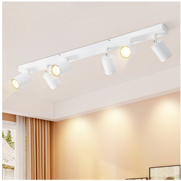 ZMH LED Deckenstrahler Retro Deckenleuchte Weiß/Schwarz -GU10 350°Schwenkbar Schlafzimmer, ohne Leuchtmittel, Modern Flurlampe Industrial Wandstrahler für Wohnz