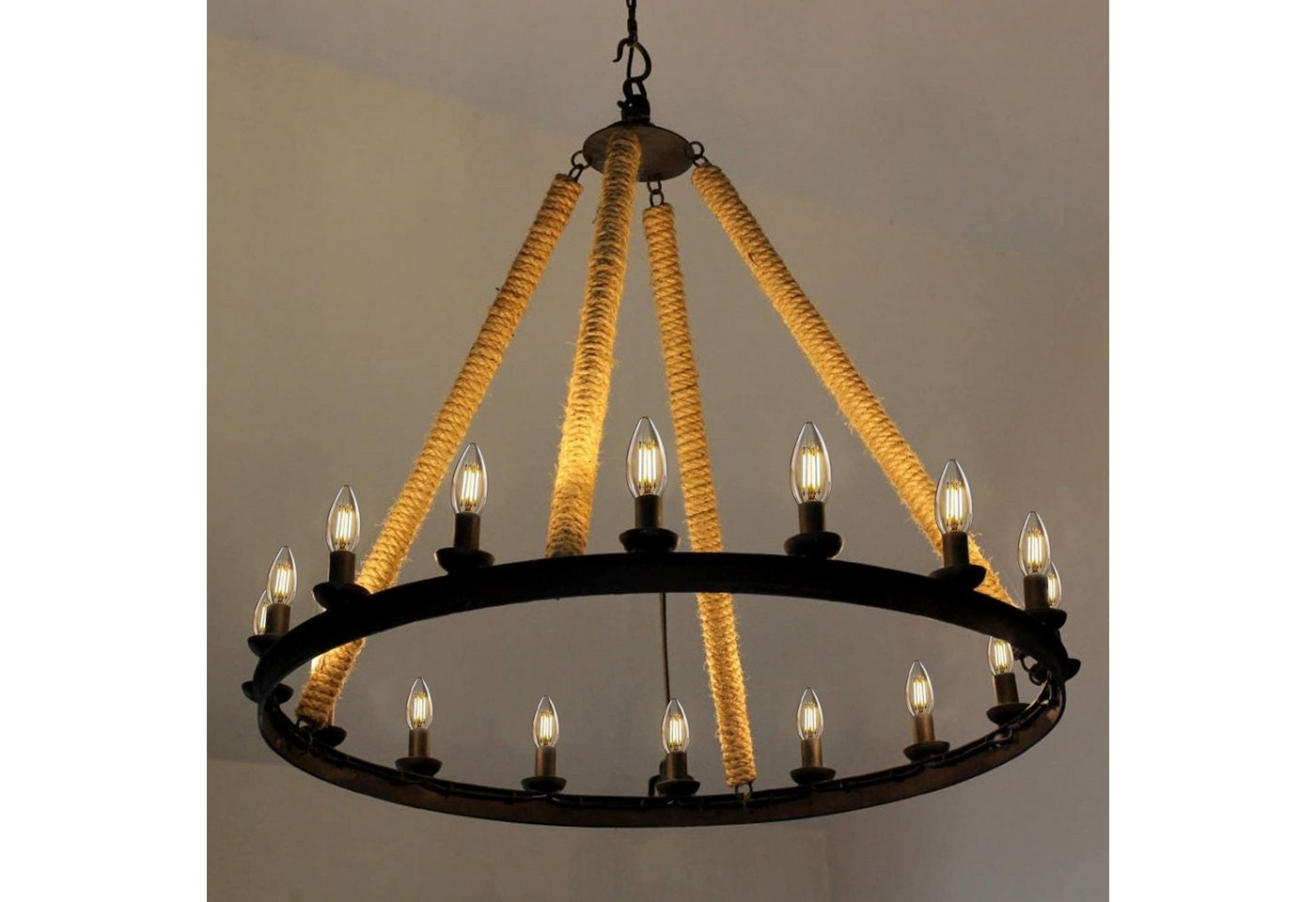 ZMH LED-Leuchtmittel E14 C35, Edison Kerzenlampe 4W, 6er-Pack, 2700 K warmweiß, E14, 6 St., Warmweiß, Filament Vintage, nicht dimmbar – Bild 2 von 5
