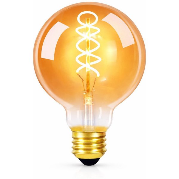 ZMH LED-Leuchtmittel G80 E27, 4 W, 150 lm, 2200 K extra warmweiß, E27, 1 St., Extra Warmweiß, Filament, Bernstein, nicht dimmbar