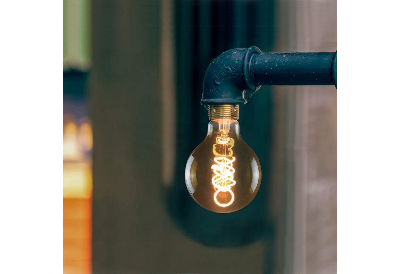 ZMH LED-Leuchtmittel G80 E27, 4 W, 150 lm, 2200 K extra warmweiß, E27, 1 St., Extra Warmweiß, Filament, Bernstein, nicht dimmbar – Bild 5 von 5