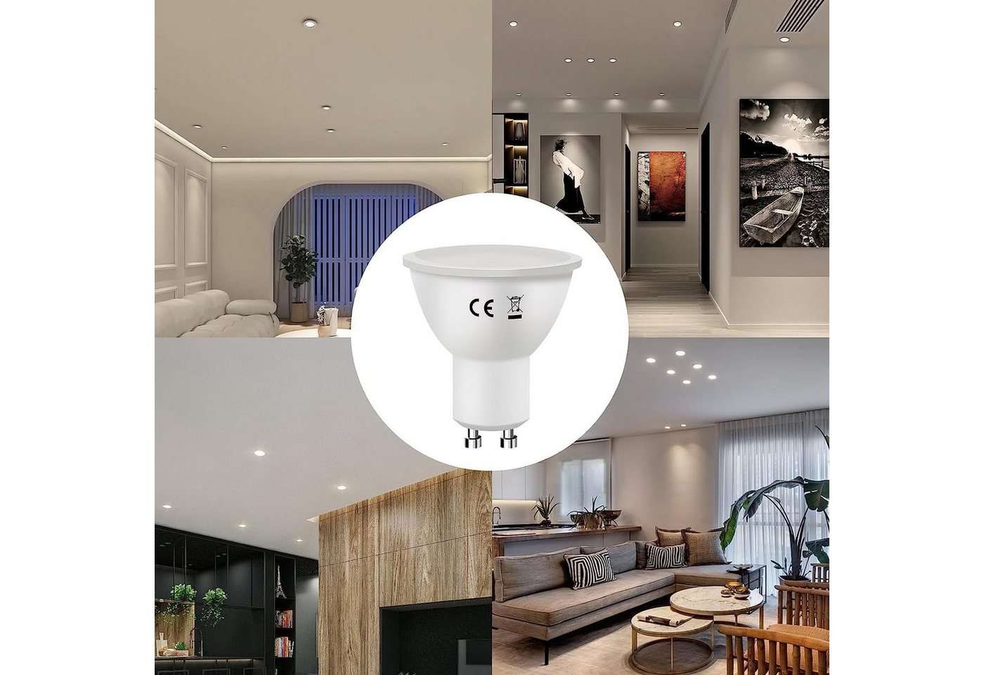ZMH LED-Leuchtmittel GU10, LED-Spot mit 110° Abstrahlwinkel, nicht dimmbar, GU10, 10 St., Warmweiß, Reflektorlampe für Deckenleuchten – Bild 5 von 5