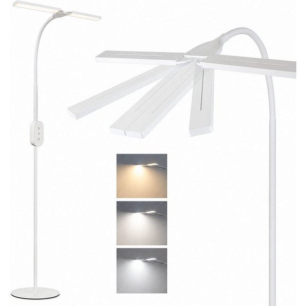 ZMH LED Stehlampe Wohnzimmer dimmbar Leselampe Modern Metall Stehleuchte Schlafzimmer, dimmbar, LED fest integriert, Warmweiß-Neutralweiß-Kaltweiß, Timer,Memory