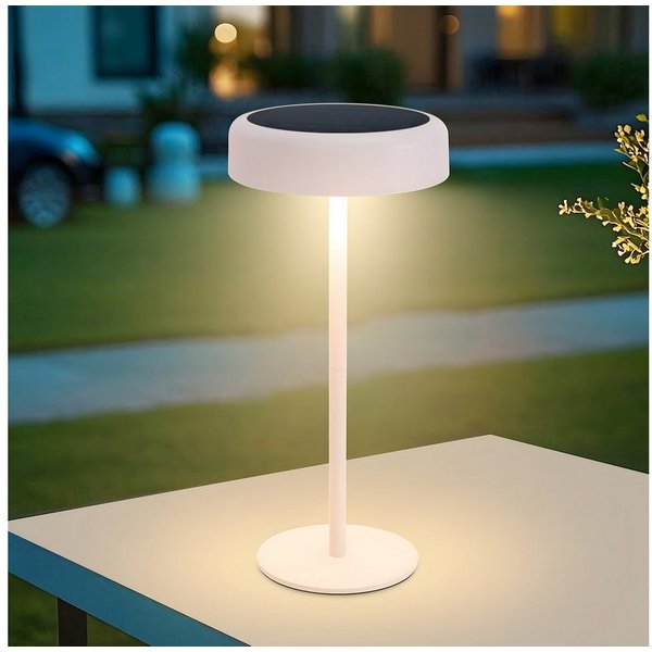 ZMH LED Tischleuchte Akku, kabellose Tischlampe mit USB-C- und Solaraufladung, Touch-Dimmer, 3 Farbtemperaturen 3000K/4000K/5000K, 3600 mAh, LED fest integriert