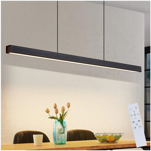 ZMH Pendelleuchte Esszimmer 108/148 CM Schwarz Linear Pendellampe 37W Dimmbar Küche, LED fest integriert, 3000-6500K, mit Fernbedienung Modern Hängeleuchte Wohn
