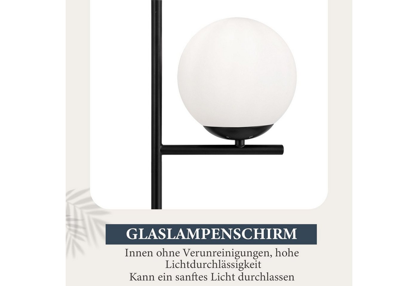 ZMH Stehlampe Wohnzimmer Gold/Schwarz Vintage 1-flammig E27 Glas Schlafzimmer Flur, ohne Leuchtmittel, Metall & Glas,Vintage Bodenlampe für Wohnzimmer Schlafzim – Bild 5 von 5