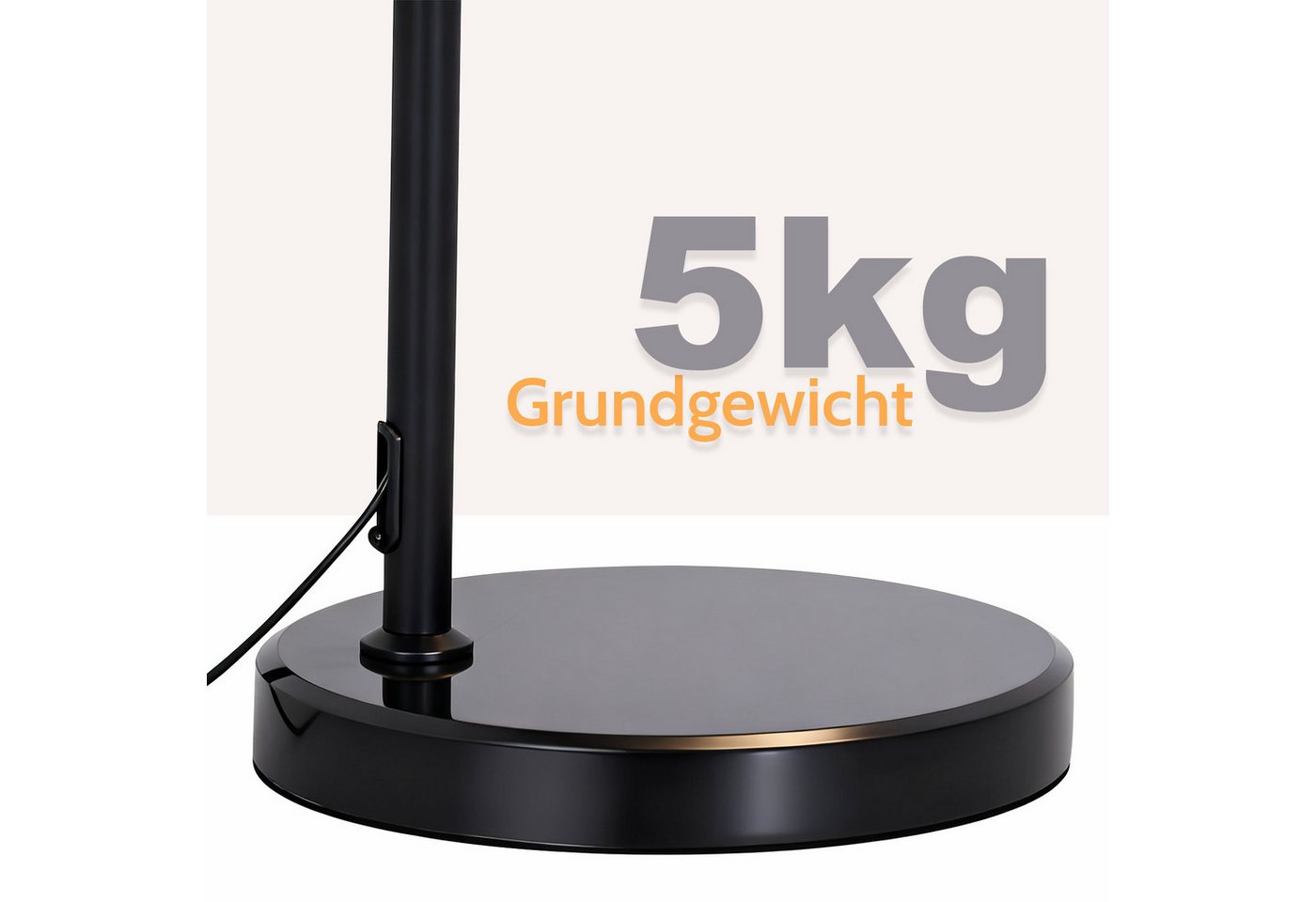 ZMH Stehlampe Wohnzimmer E27 Stehleuchte Stoffschirm Bogenlampe Schlafzimmer, ohne Leuchtmittel, Metall & Stoff,für Wohnzimmer, Schlafzimmer und Leseecke – Bild 5 von 5