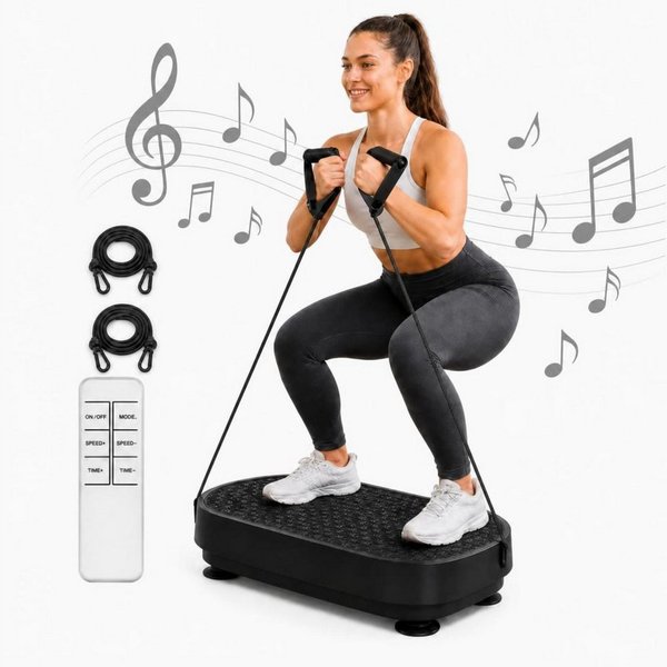 ZMH Vibrationsplatte Trainingsgerät, Angetriebene Vibrationsplattform bis 150/200kg, 200 W, 199 Intensitätsstufen, für Ganzkörpertraining, Fettverbrennung und M