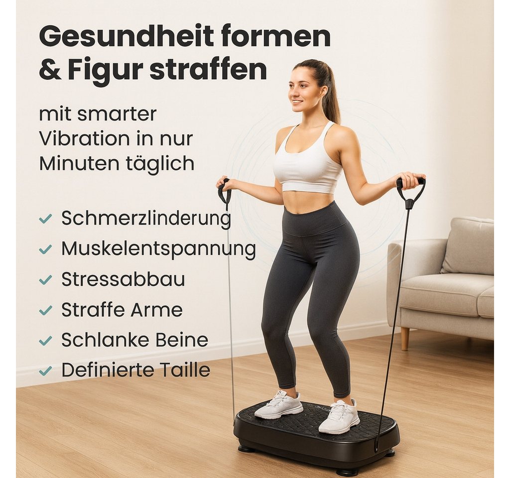 ZMH Vibrationsplatte Trainingsgerät, Angetriebene Vibrationsplattform bis 150/200kg, 200 W, 199 Intensitätsstufen, für Ganzkörpertraining, Fettverbrennung und M – Bild 3 von 5