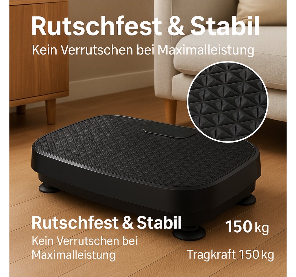 ZMH Vibrationsplatte Trainingsgerät, Angetriebene Vibrationsplattform bis 150/200kg, 200 W, 199 Intensitätsstufen, für Ganzkörpertraining, Fettverbrennung und M – Bild 4 von 5