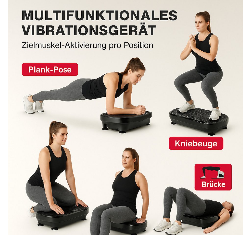 ZMH Vibrationsplatte Trainingsgerät, Angetriebene Vibrationsplattform bis 150/200kg, 200 W, 199 Intensitätsstufen, für Ganzkörpertraining, Fettverbrennung und M – Bild 5 von 5
