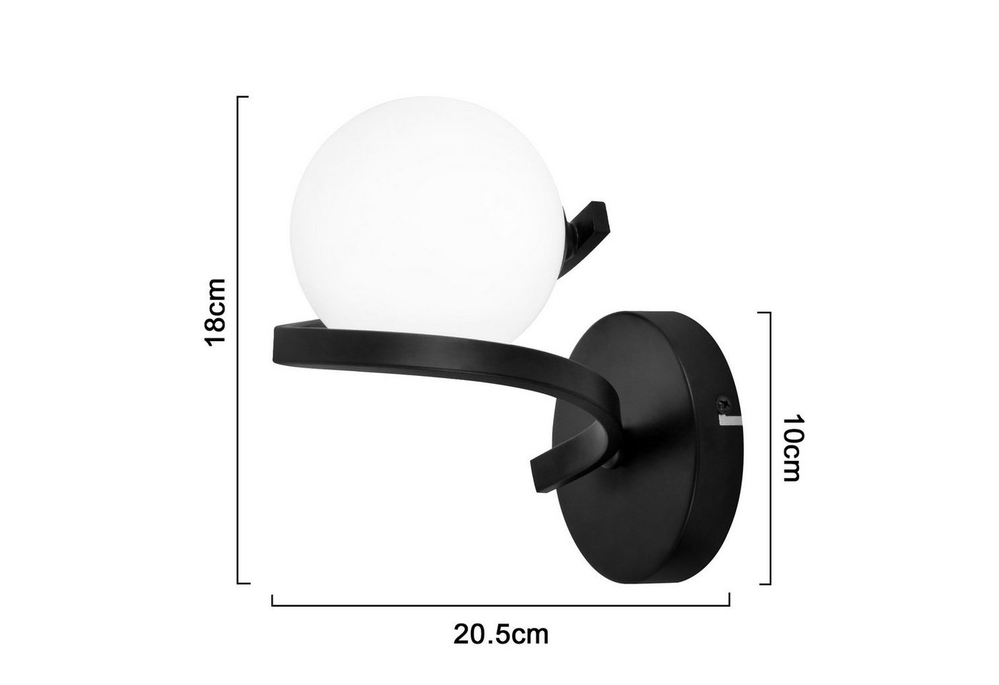 ZMH Wandleuchte innen Weiß, G9 Wandlampe 1-flammig mit mattierter Glaskugel, ohne Leuchtmittel, nach oben oder unten montierbar, für Schlafzimmer Flur Wohnzimme – Bild 2 von 5