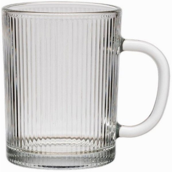 Zoha Glas 2er Set Riffle Cup Henkelglas - 360 ml Glas, Hitzebeständig, 2-tlg.
