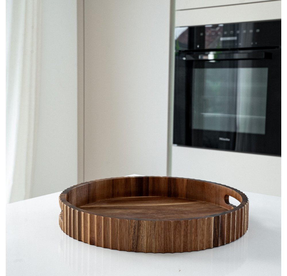 Zoha Servierschale Stripe Schüssel - Handgefertigte Akazienholz Schale für Dips, Snacks, (1-tlg), Handgefertigtes Akazienholz – Bild 2 von 5