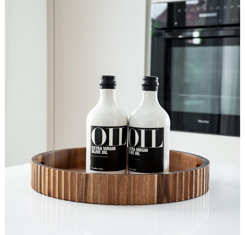Zoha Servierschale Stripe Schüssel - Handgefertigte Akazienholz Schale für Dips, Snacks, (1-tlg), Handgefertigtes Akazienholz – Bild 4 von 5
