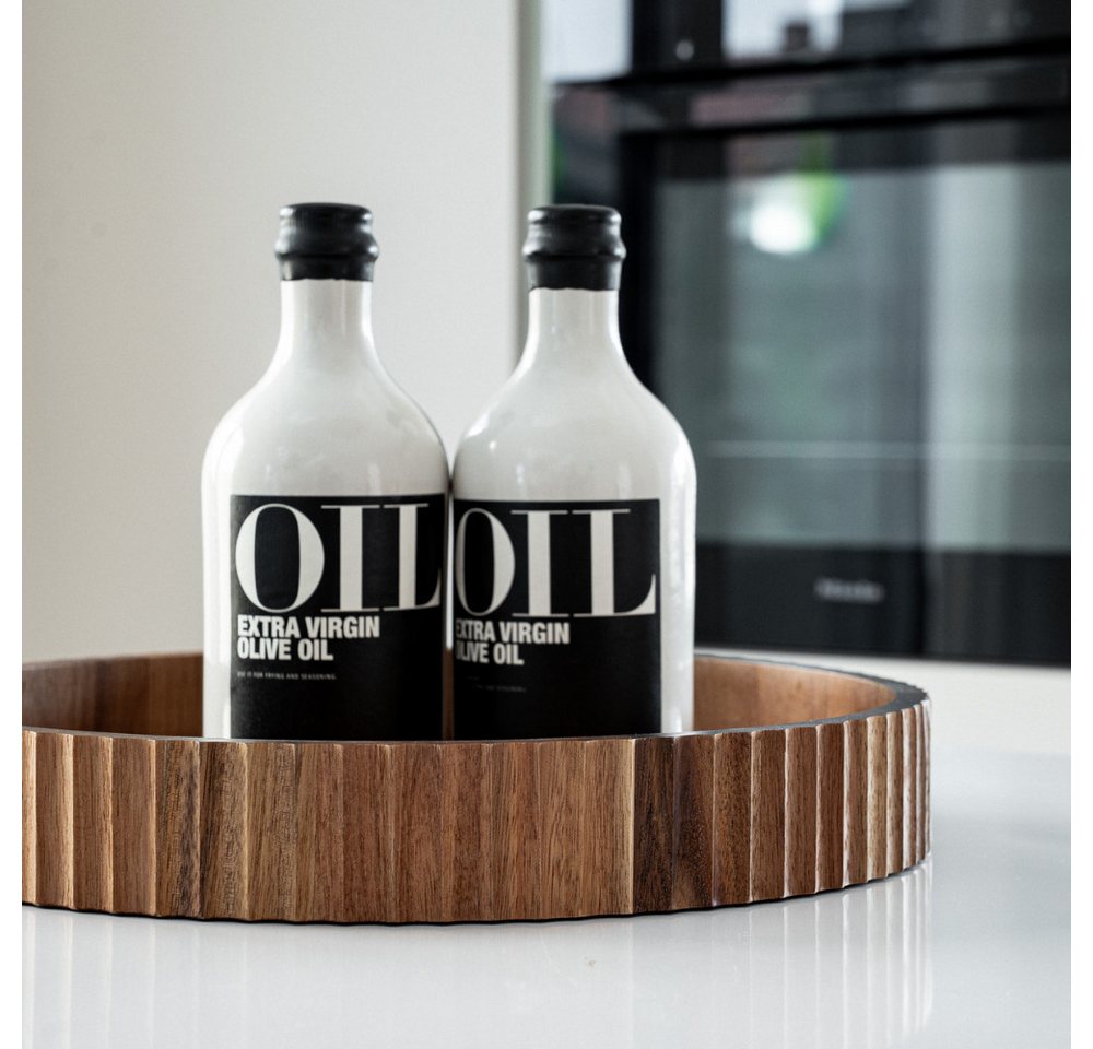 Zoha Servierschale Stripe Schüssel - Handgefertigte Akazienholz Schale für Dips, Snacks, (1-tlg), Handgefertigtes Akazienholz – Bild 5 von 5