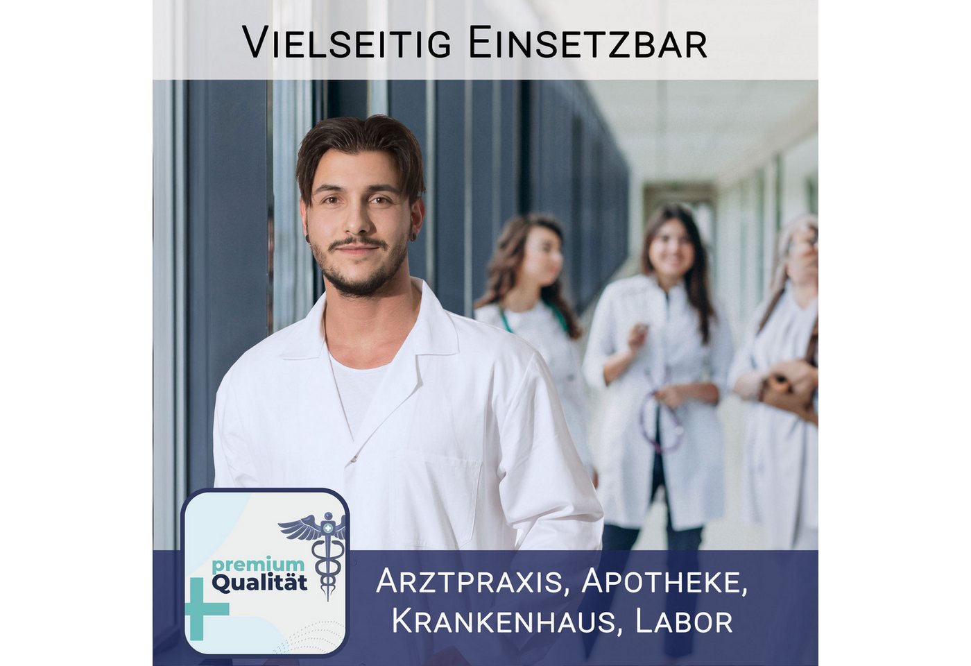 ZOLLNER Arztkittel 65% Polyester, 35% Baumwolle, Größe 44-56, weiß, mit Druckknöpfe – Bild 4 von 5
