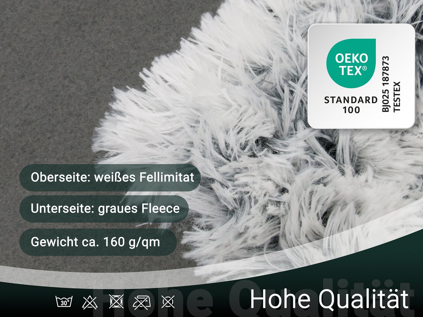 ZOLLNER Bettwäsche, Mikrofaser, 2 teilig, 100% Polyester, extra flauschige Felloptik, warm – Bild 4 von 5