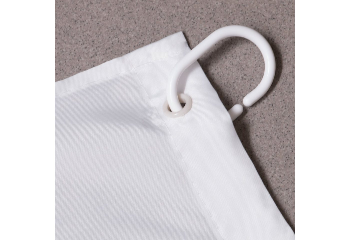 ZOLLNER Duschvorhang Breite 180 cm (Set), 100% Polyester, Anti-Schimmel-Effekt – Bild 5 von 5
