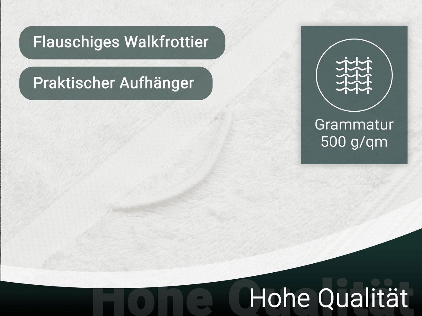 ZOLLNER Gästehandtücher, Walkfrottier (10-St), 30 x 50 cm, 100% Baumwolle, vom Hotelwäschespezialisten – Bild 2 von 5
