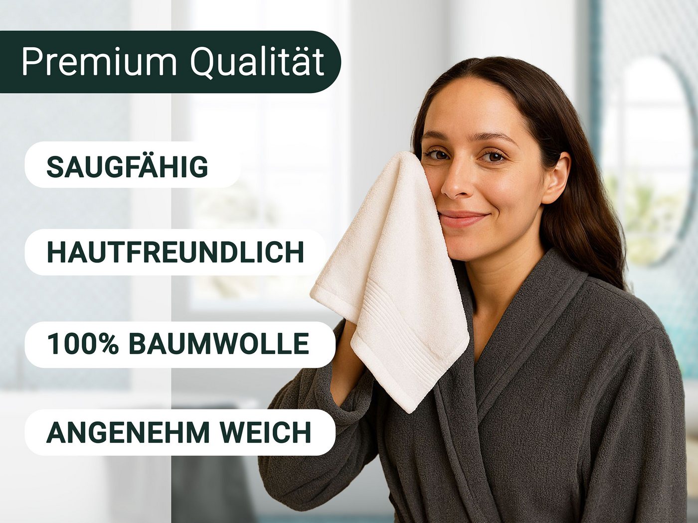ZOLLNER Gästehandtücher, Walkfrottier (10-St), 30 x 50 cm, 100% Baumwolle, vom Hotelwäschespezialisten – Bild 4 von 5