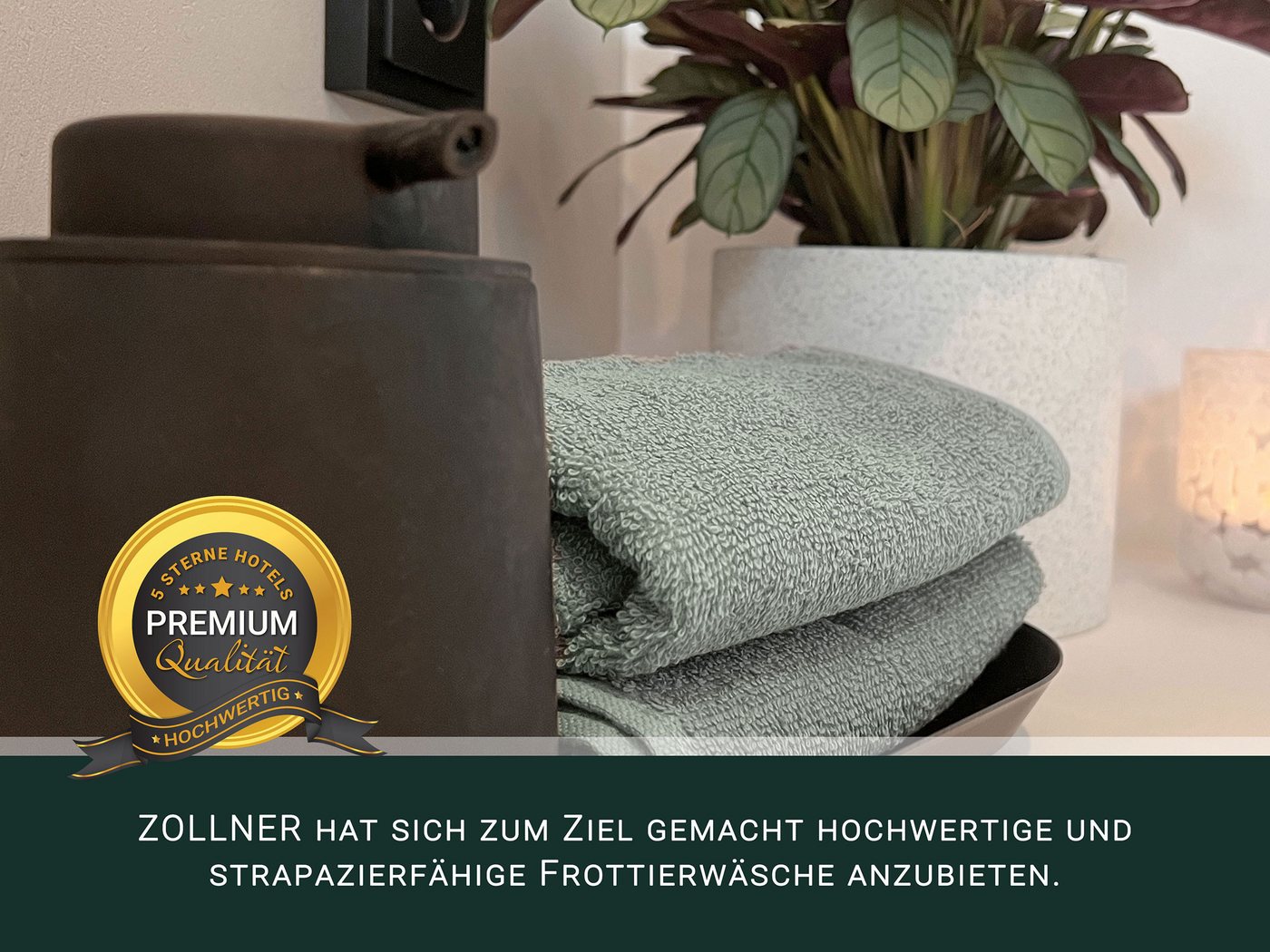 ZOLLNER Gästehandtücher, Walkfrottier (10-St), 30 x 50 cm, 100% Baumwolle, vom Hotelwäschespezialisten – Bild 3 von 5
