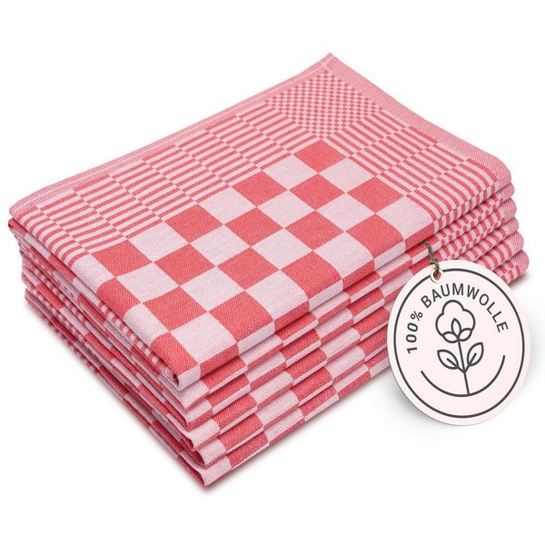 ZOLLNER Geschirrtuch, (Spar-Set, 6-tlg), 65 x 65 cm, 100% Baumwolle, vom Hotelwäschespezialisten