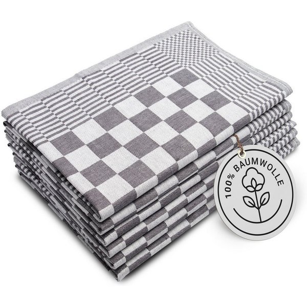 ZOLLNER Geschirrtuch, (Spar-Set, 6-tlg), 65 x 65 cm, 100% Baumwolle, vom Hotelwäschespezialisten