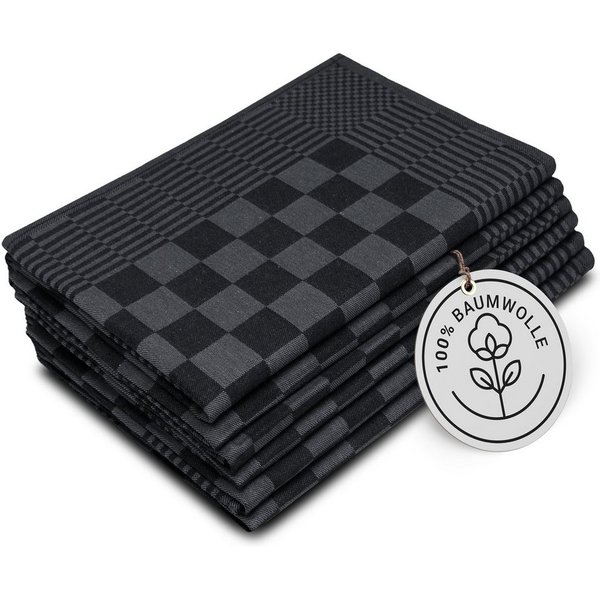 ZOLLNER Geschirrtuch, (Spar-Set, 6-tlg), 65 x 65 cm, 100% Baumwolle, vom Hotelwäschespezialisten