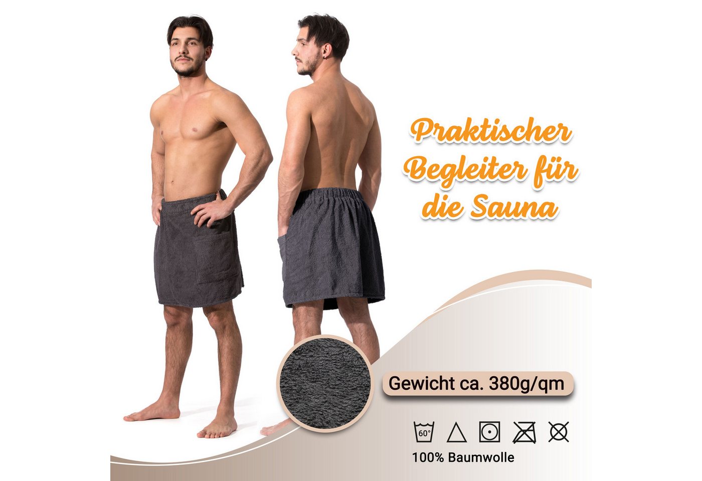 ZOLLNER Kilt, 100% Baumwolle, Gummizug, Klettverschluss, Klettverschluss, 100% Baumwolle, vom Hotelwäschespezialisten – Bild 4 von 5
