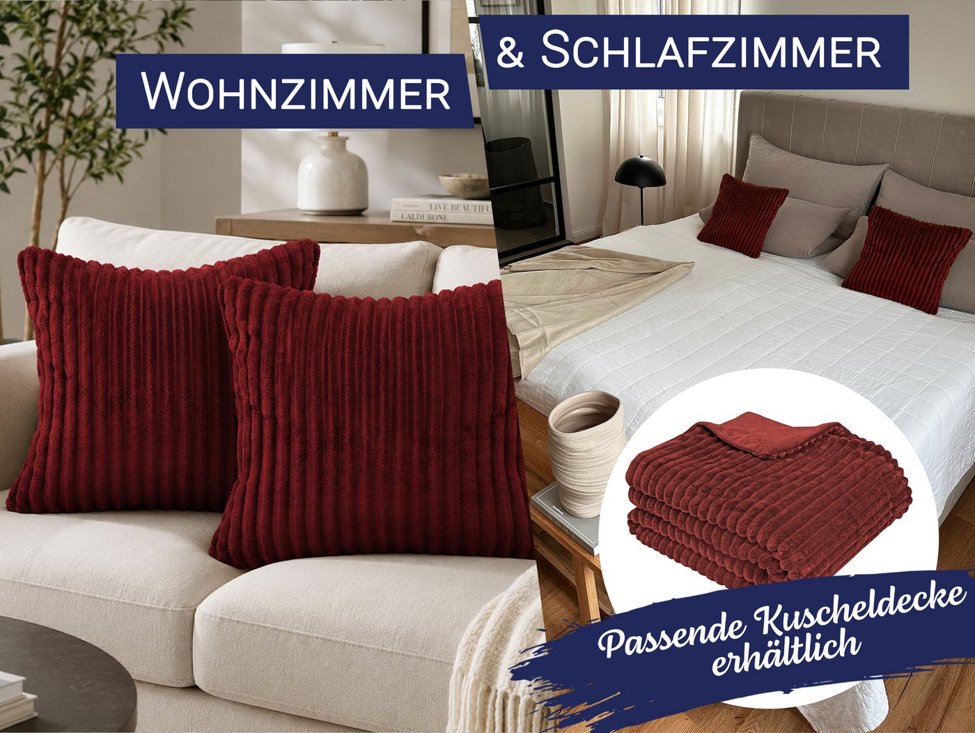 ZOLLNER Kissenbezug, (2 Stück), 40 x 40 cm, 100% Polyester, vom Hotelwäschespezalisten – Bild 3 von 5