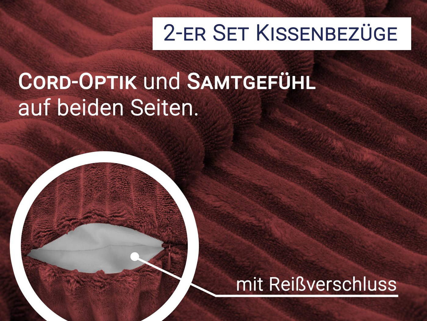 ZOLLNER Kissenbezug, (2 Stück), 40 x 40 cm, 100% Polyester, vom Hotelwäschespezalisten – Bild 4 von 5
