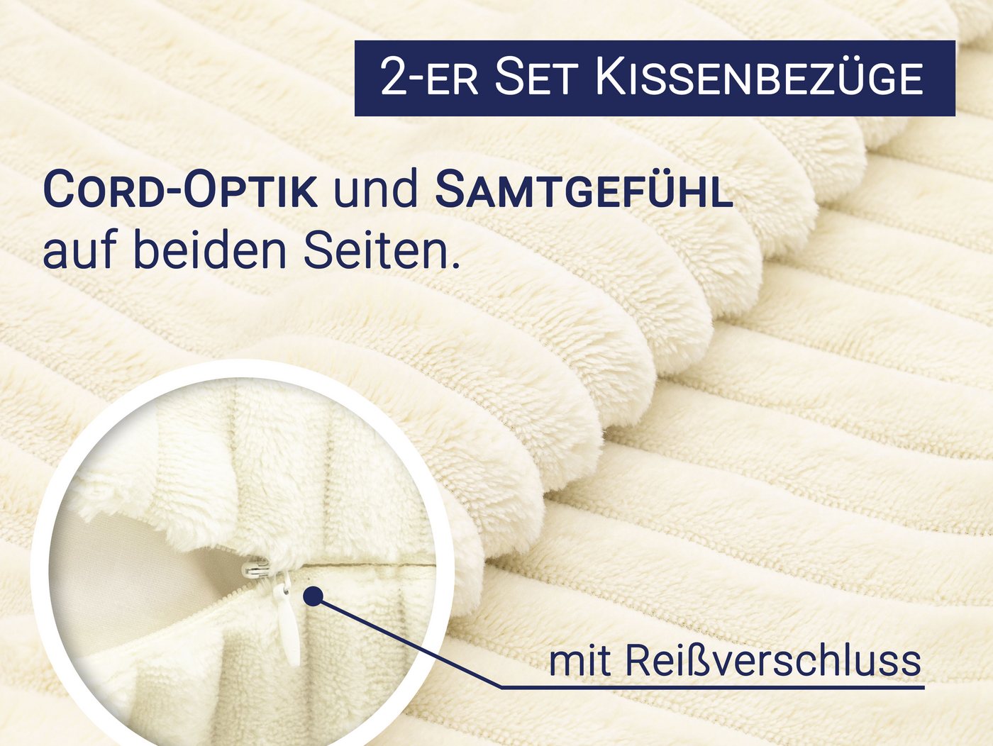 ZOLLNER Kissenbezug, (2 Stück), 40 x 40 cm, 100% Polyester, vom Hotelwäschespezalisten – Bild 4 von 5