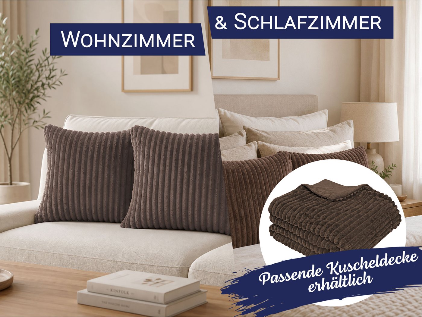 ZOLLNER Kissenbezug, (2 Stück), 40 x 40 cm, 100% Polyester, vom Hotelwäschespezalisten – Bild 3 von 5