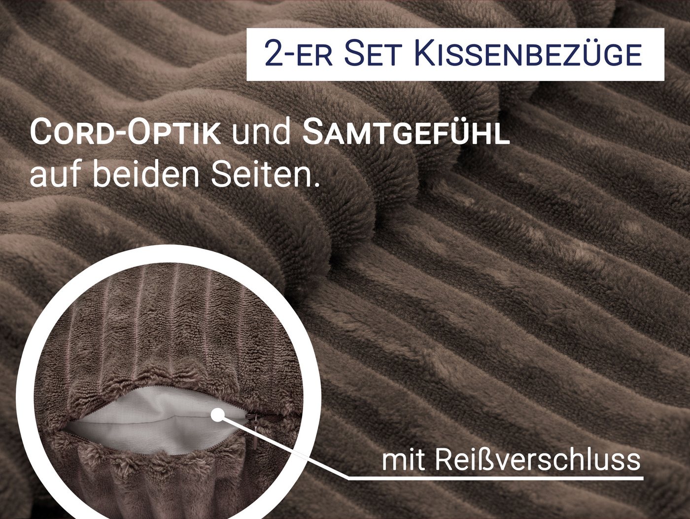 ZOLLNER Kissenbezug, (2 Stück), 40 x 40 cm, 100% Polyester, vom Hotelwäschespezalisten – Bild 4 von 5