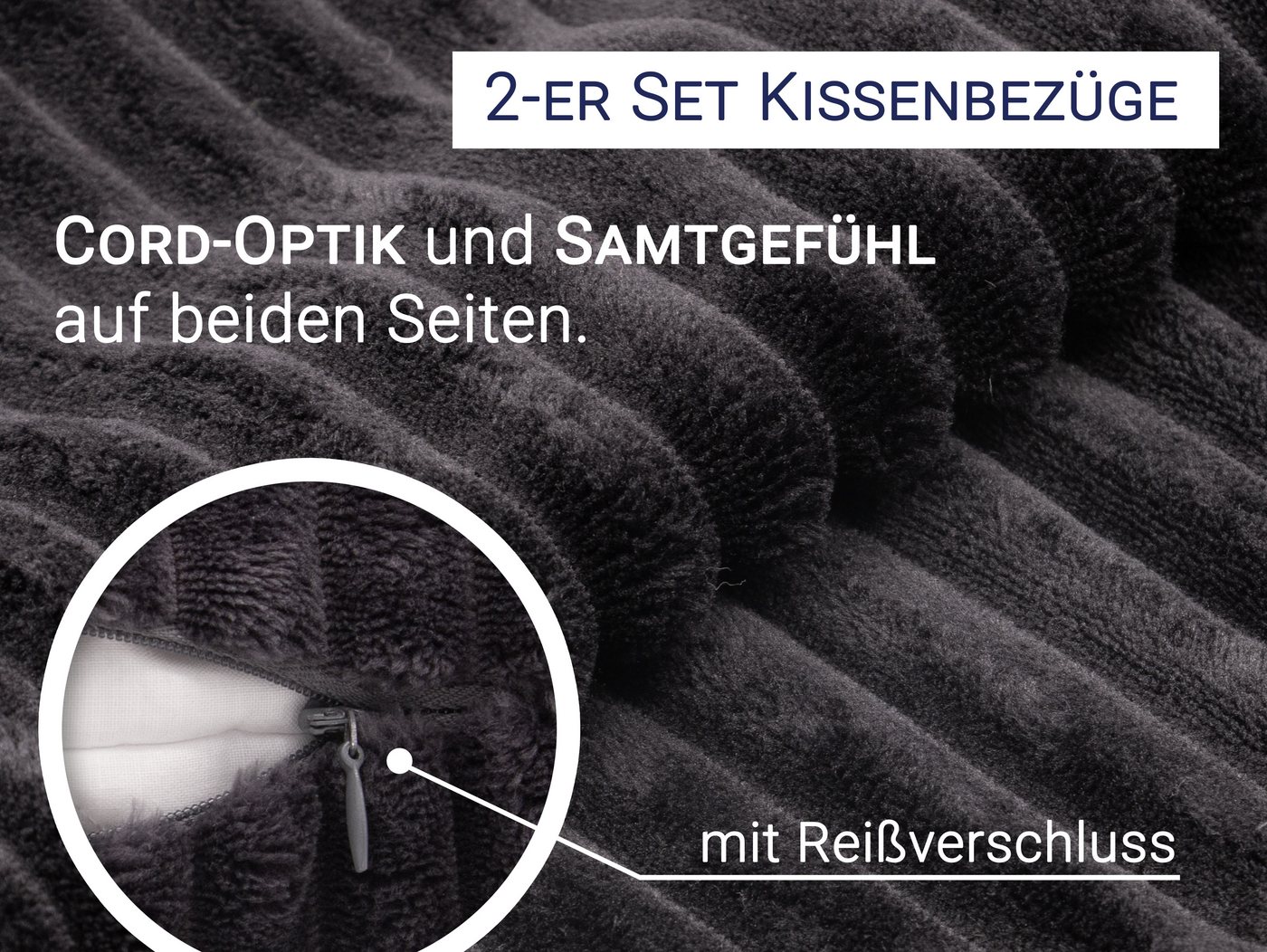 ZOLLNER Kissenbezug, (2 Stück), 40 x 40 cm, 100% Polyester, vom Hotelwäschespezalisten – Bild 4 von 5