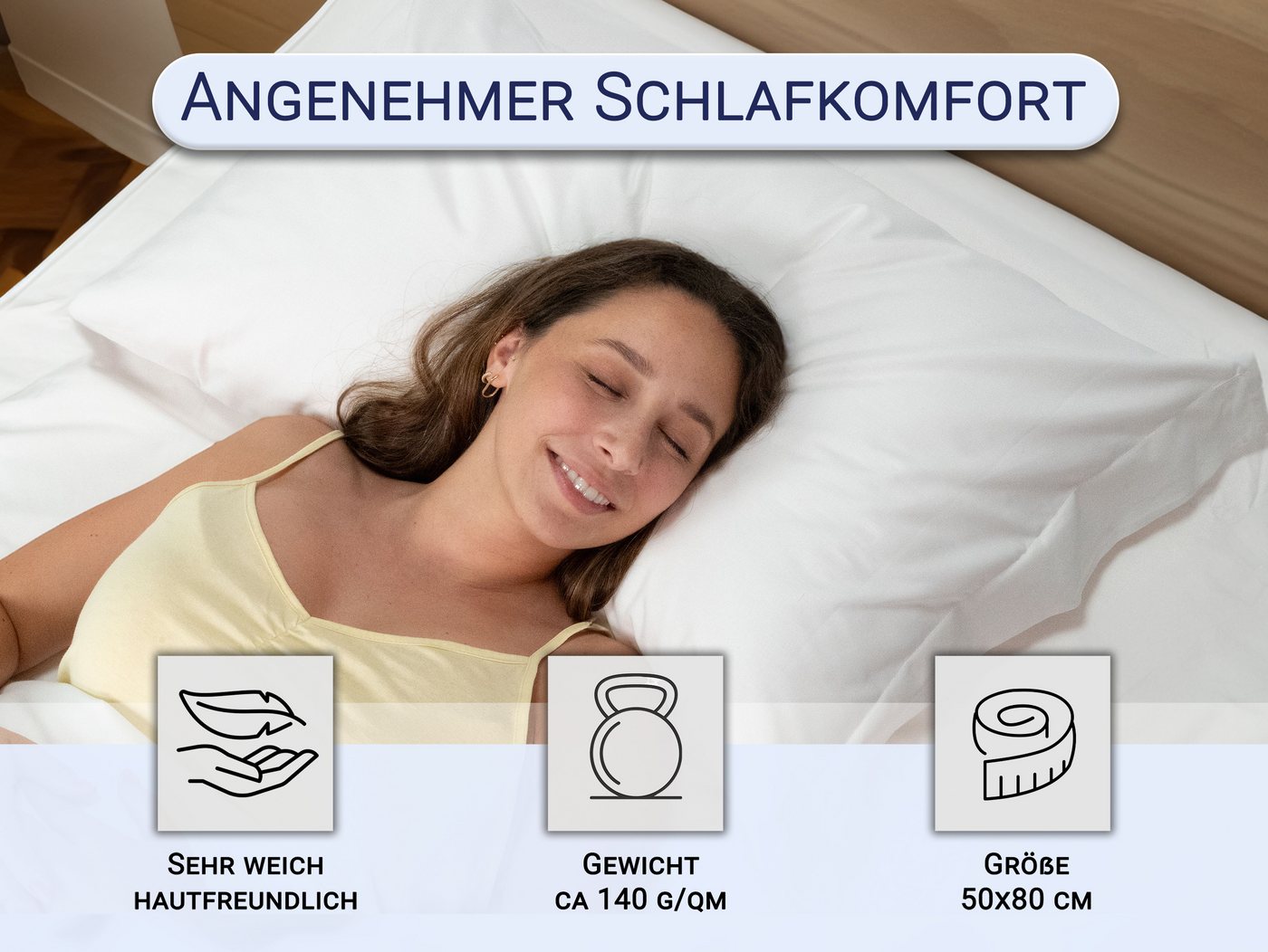 ZOLLNER Kissenbezug, (2 Stück), 50 x 80 cm, 100% Baumwolle, vom Hotelwäschespezalisten – Bild 3 von 5
