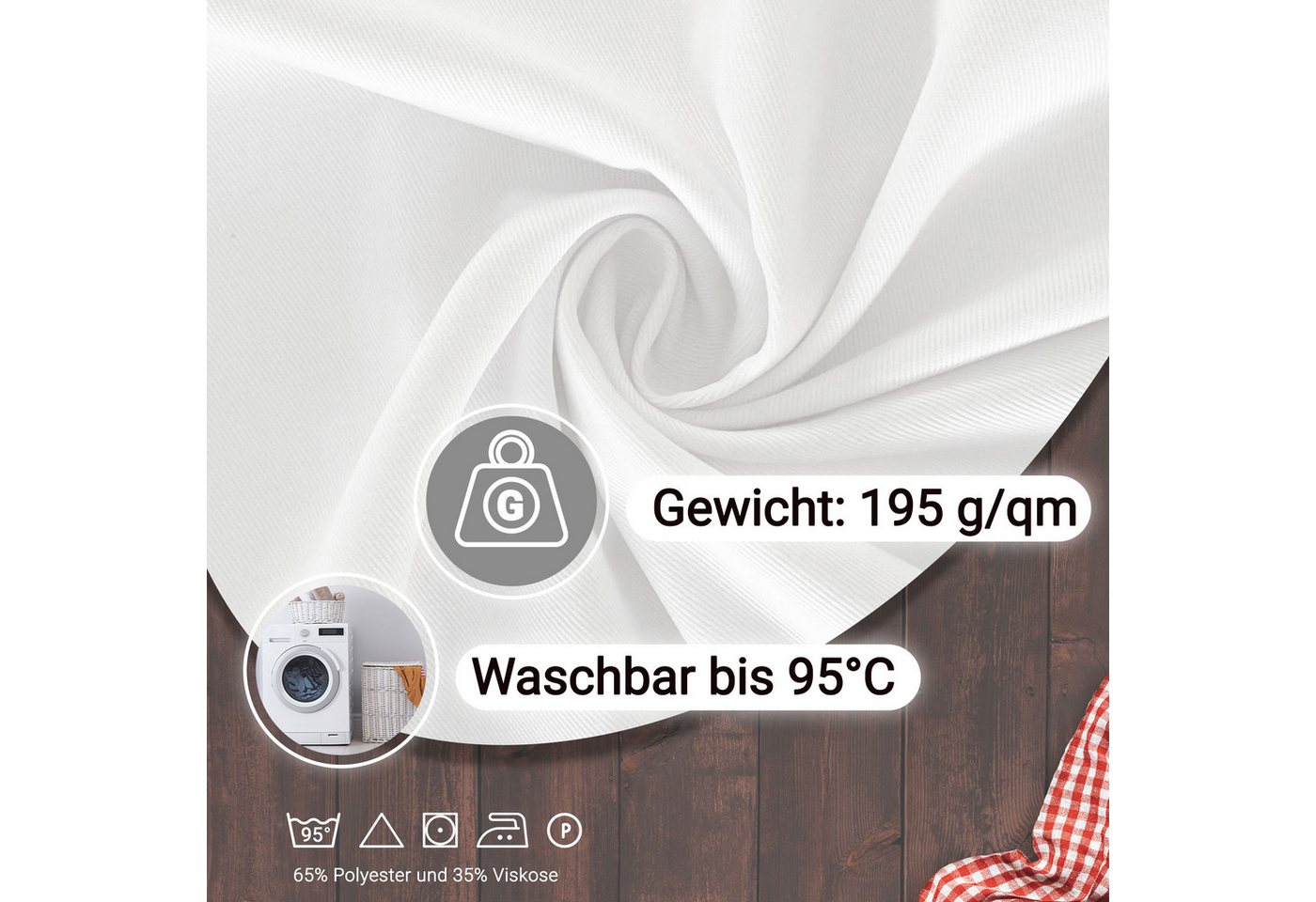 ZOLLNER Kochschürze, 75 x 100 cm, 65% Polyester, 35% Viskose – Bild 5 von 5