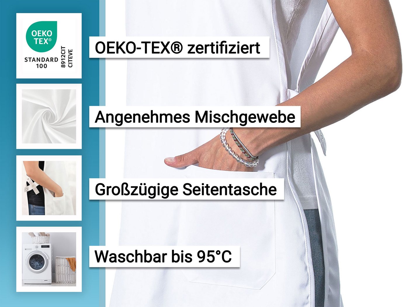 ZOLLNER Kochschürze, (1-tlg), 27 x 37 cm, 65% Polyester, 35% Baumwolle – Bild 2 von 5