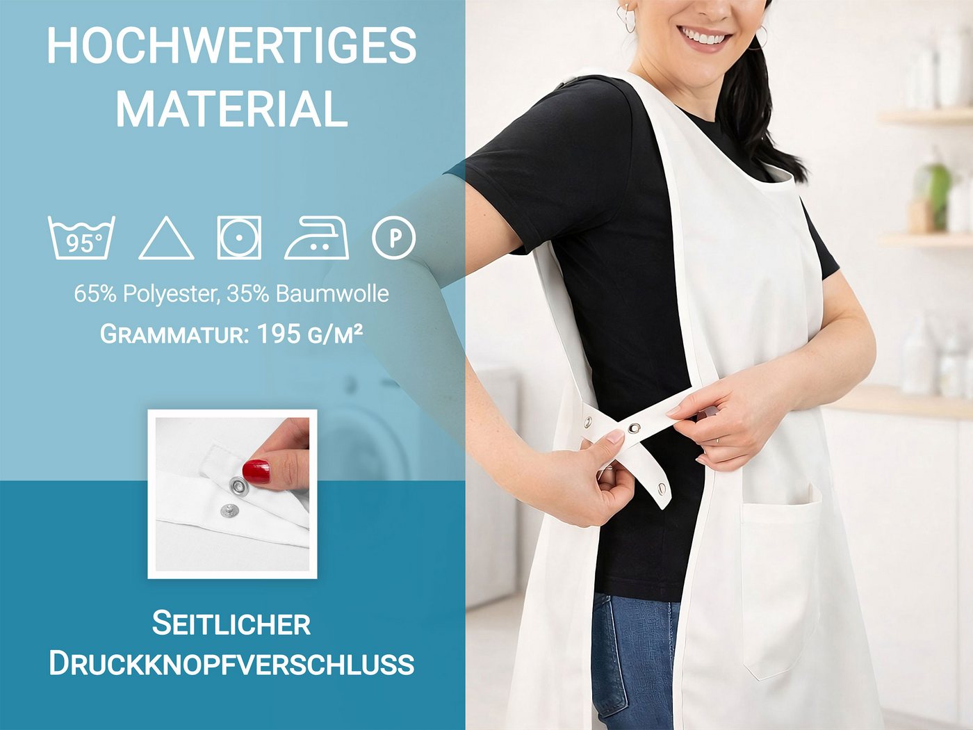 ZOLLNER Kochschürze, (1-tlg), 27 x 37 cm, 65% Polyester, 35% Baumwolle – Bild 3 von 5