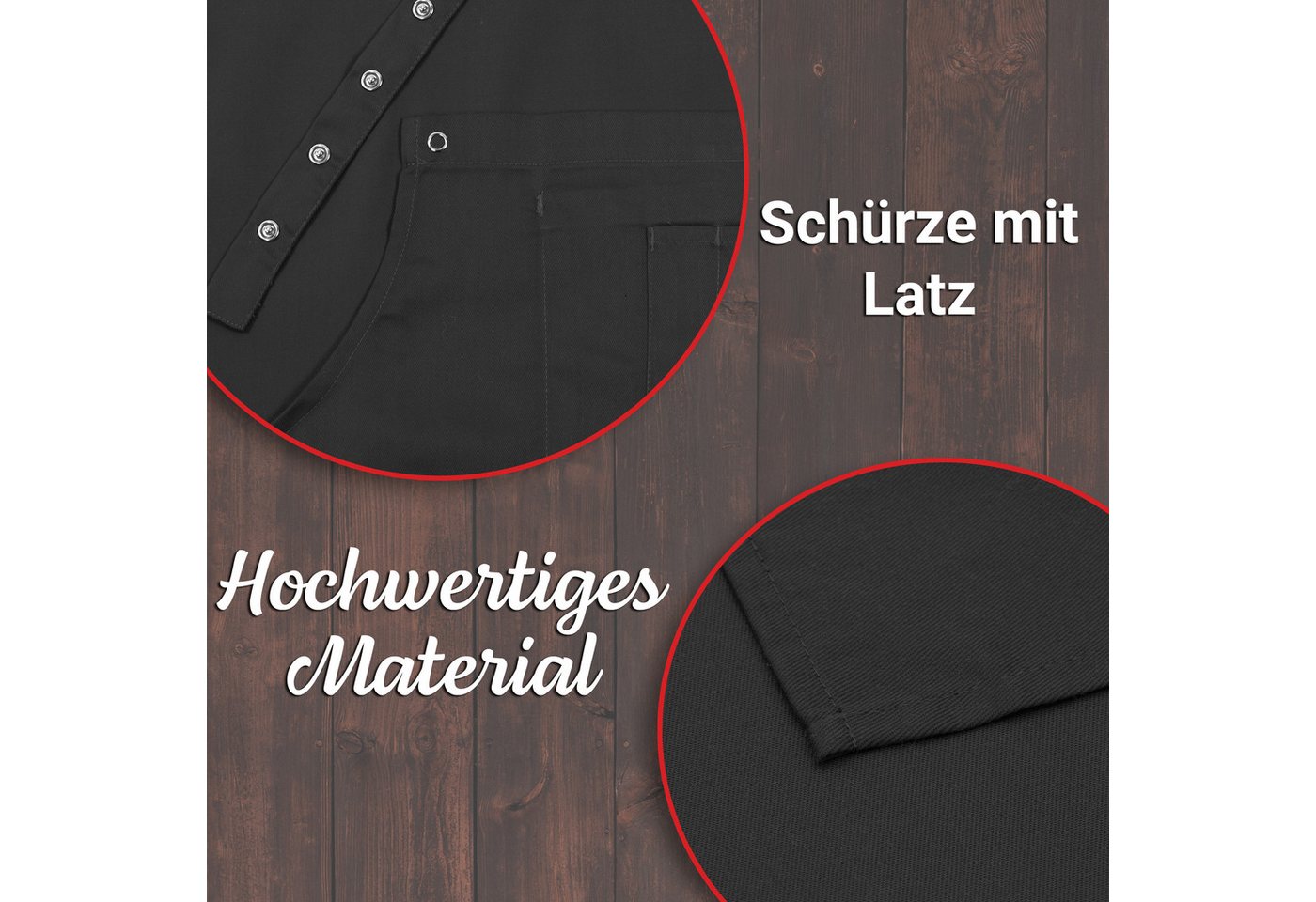 ZOLLNER Kochschürze, 80 x 100 cm, 65% Polyester, 35% Viskose – Bild 4 von 5