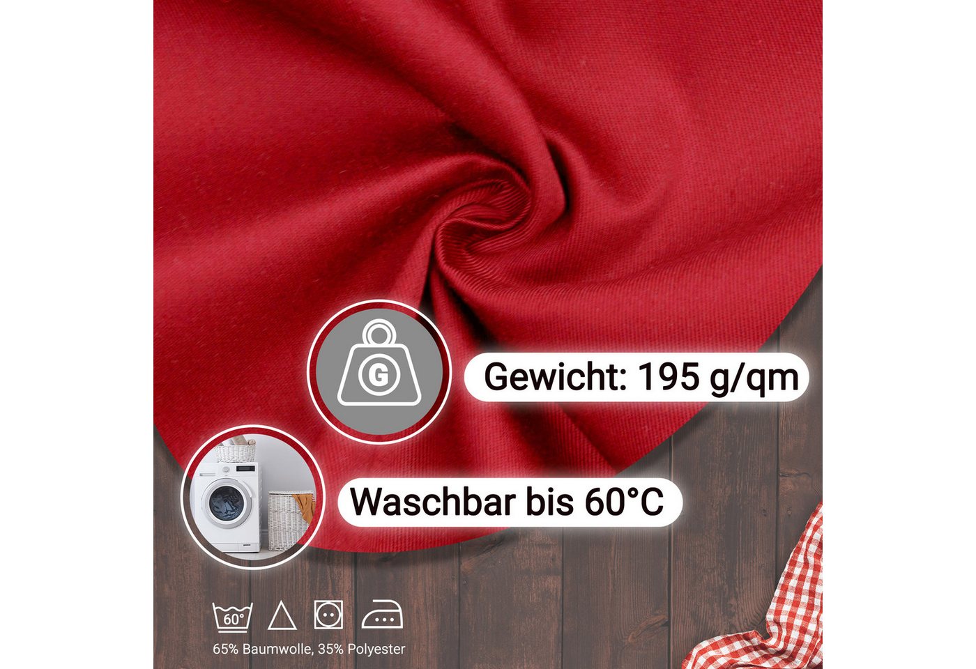 ZOLLNER Kochschürze, 80 x 100 cm, 65% Polyester, 35% Viskose – Bild 5 von 5
