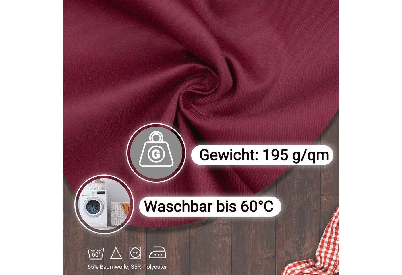 ZOLLNER Kochschürze, 80 x 100 cm, 65% Polyester, 35% Viskose – Bild 5 von 5