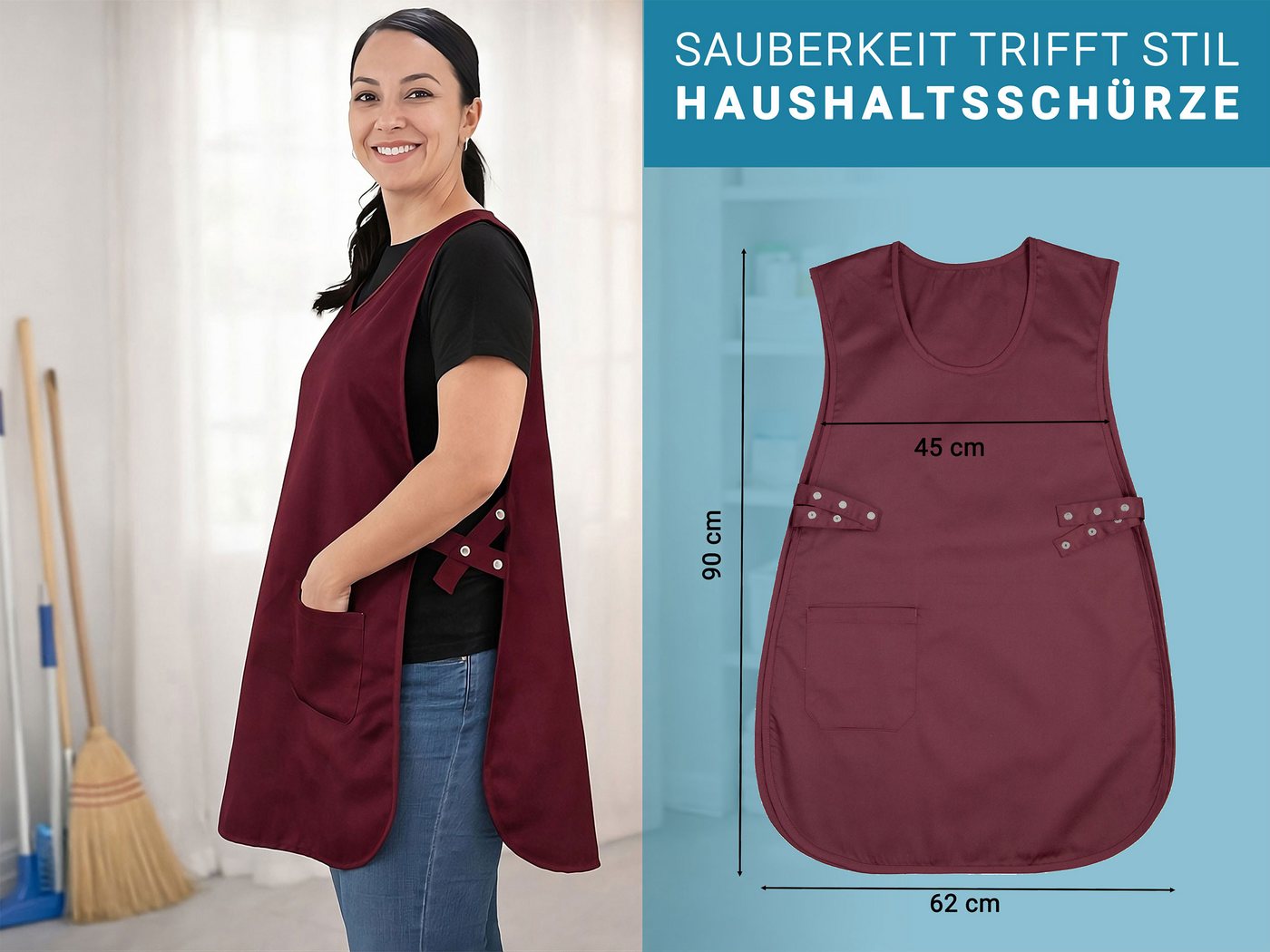 ZOLLNER Kochschürze, (1-tlg), 37 x 27 cm, 65% Polyester, 35% Baumwolle – Bild 4 von 5