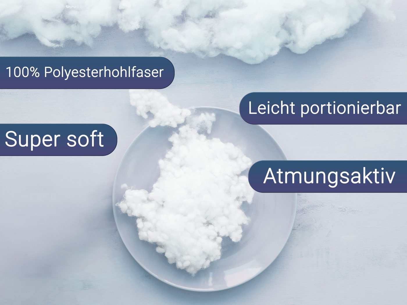 ZOLLNER Kopfkissen, Füllung: 100% Polyester, Bauch-, Seiten-, Rückenschläfer, 1000g Füllwatte, 100% Polyester, vom Hotelwäschespezialisten – Bild 4 von 5