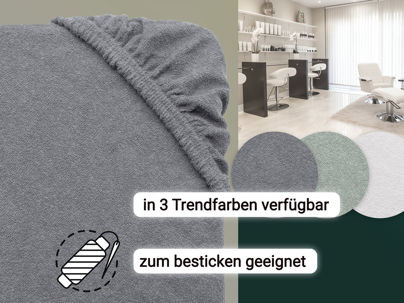 ZOLLNER Liegenauflage, 70 x 200 x 10 cm, 80% Baumwolle, 20% Polyester – Bild 4 von 5