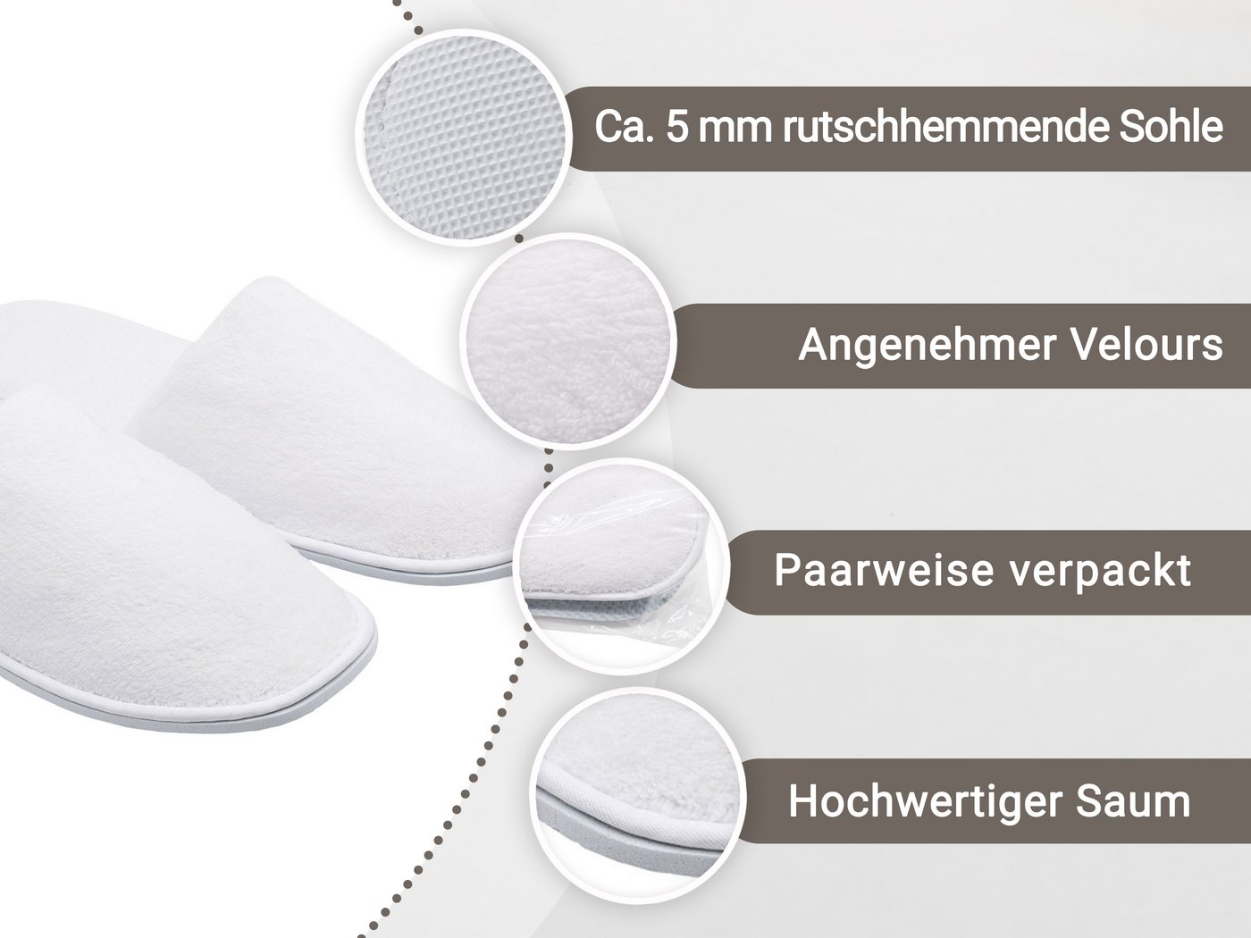 ZOLLNER Pantoffel (10-tlg) 100% Polyester, vom Hotelwäschespezialisten – Bild 2 von 5