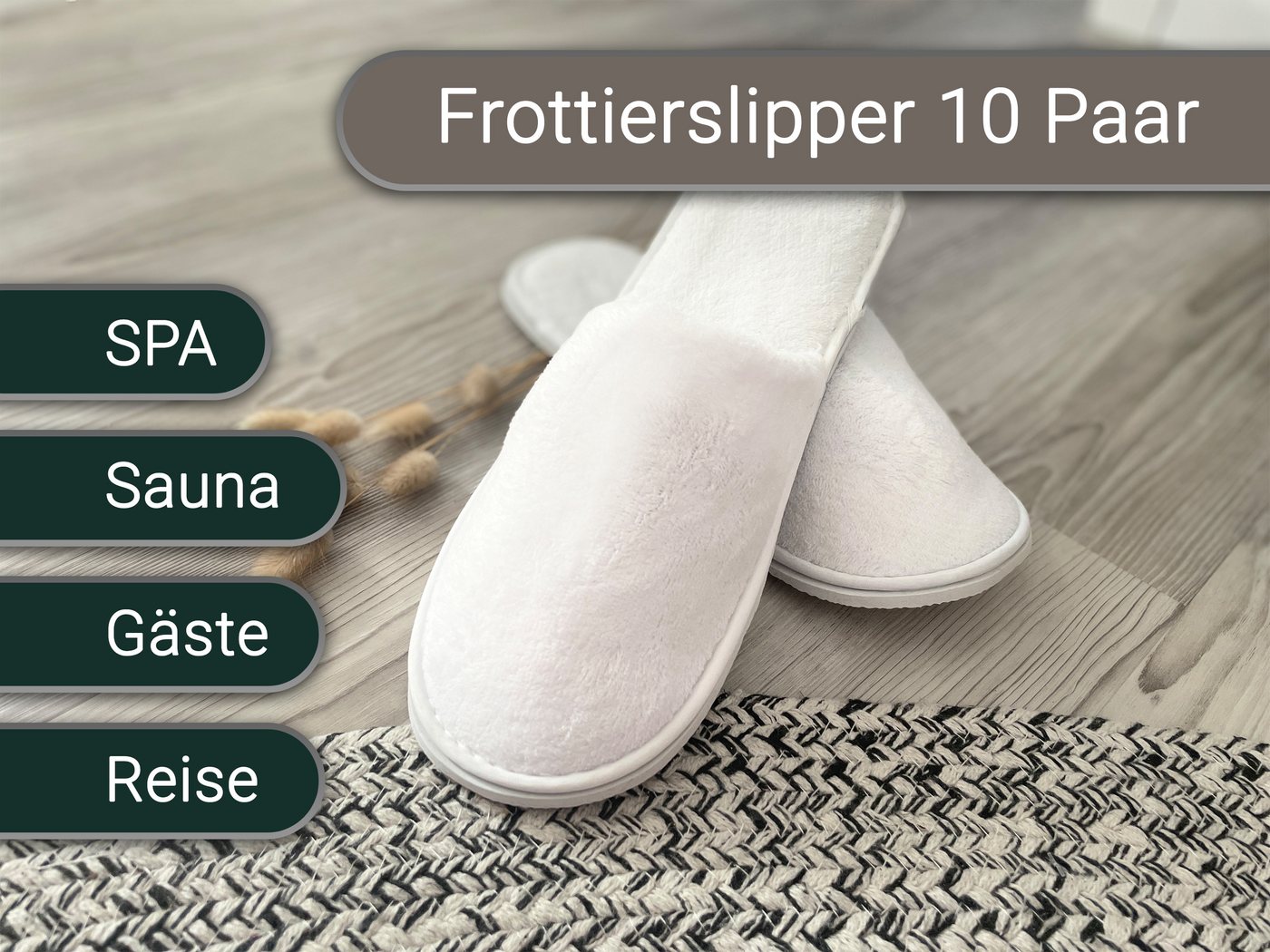 ZOLLNER Pantoffel (10-tlg) 100% Polyester, vom Hotelwäschespezialisten – Bild 5 von 5