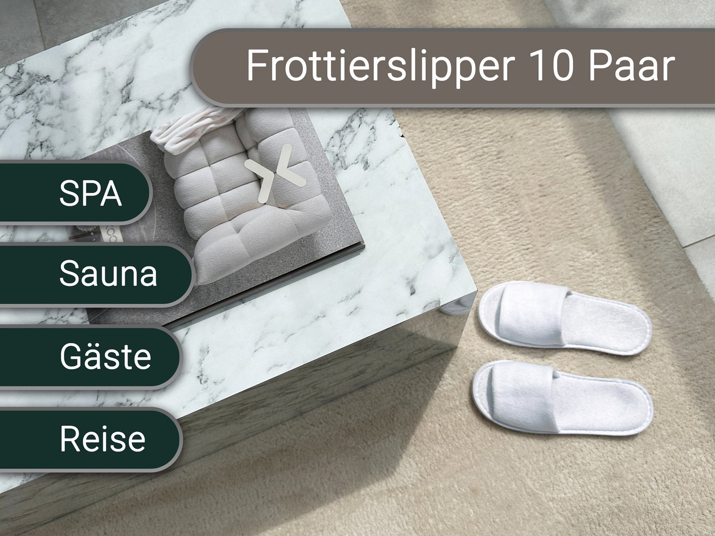 ZOLLNER Pantoffel (10-tlg) 100% Polyester, vom Hotelwäschespezialisten – Bild 3 von 5